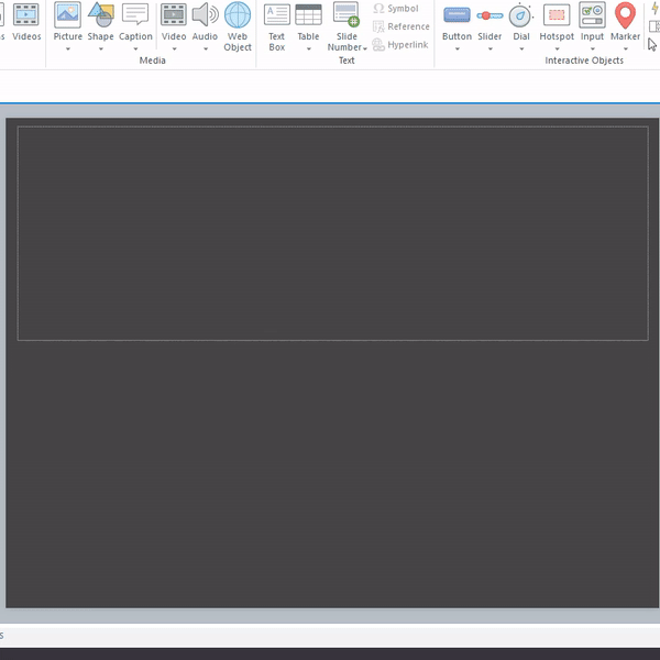 Inserting a text box and typing = L O R E M ( 5 ) to create placeholder text