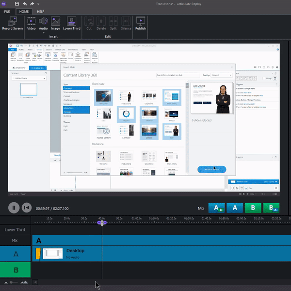 Splitting the video in Replay 360