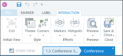 Screenshot of the Interaction tab in Storyline 360.