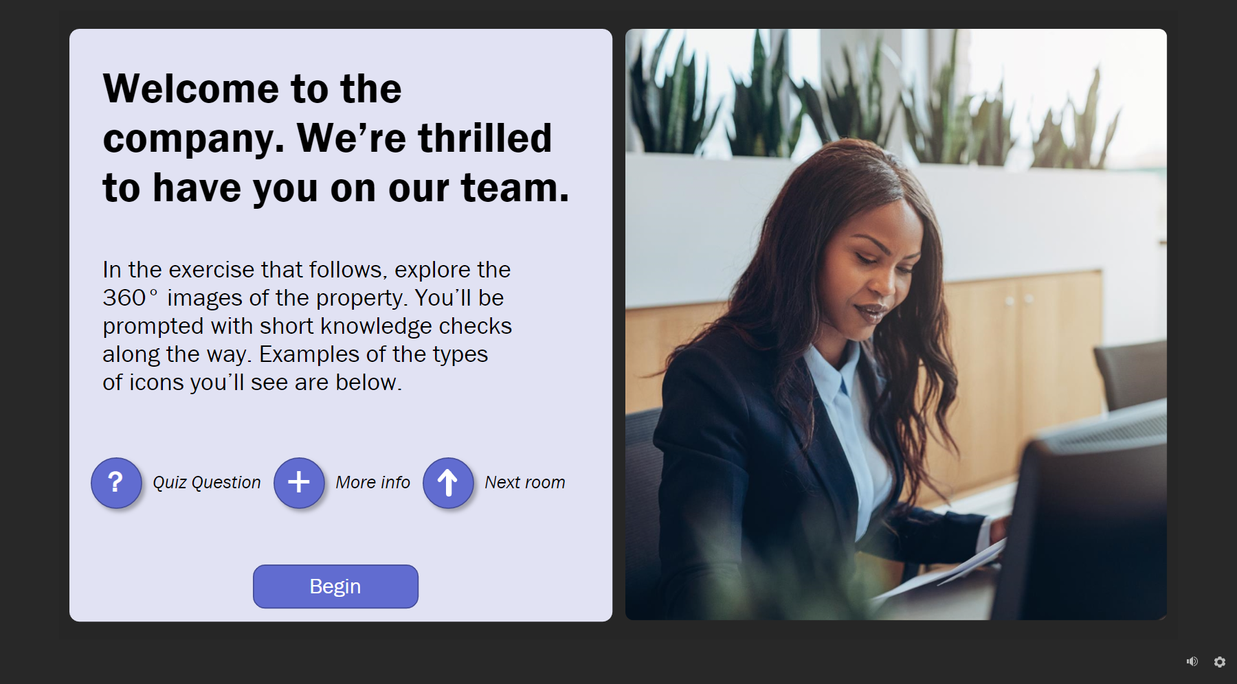 Screenshot of sample introduction slide.The type of information to include on this slide is provided in the following paragraph.