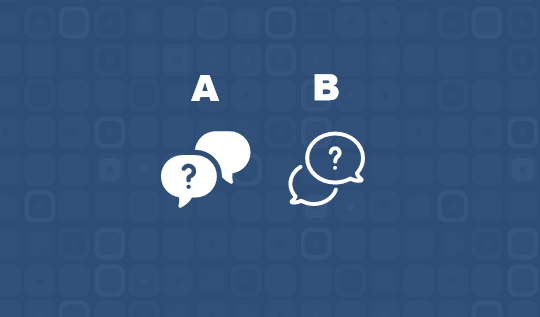 Two icons labeled "A" and "B." Icons are described in the paragraph below.