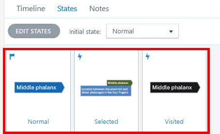 Screenshot of the Edit States section for the hand diagram slide in Storyline 360, which is described below.
