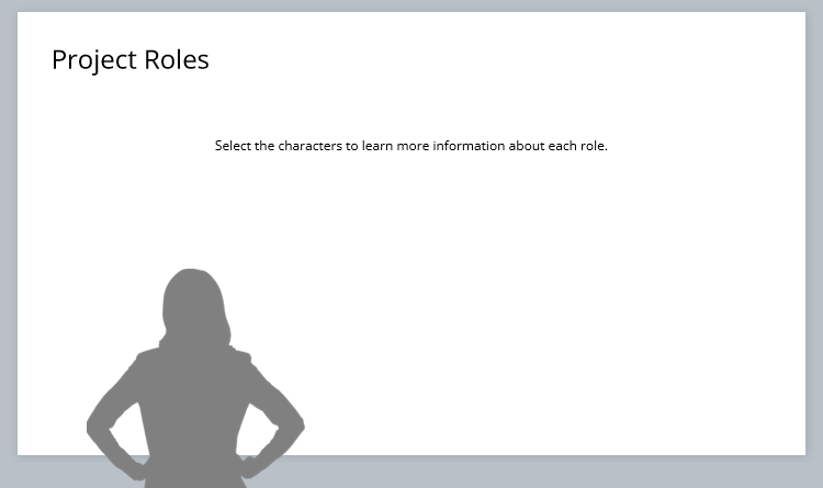 Screenshot a female character silhouette on a Storyline 360 slide.